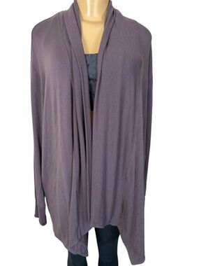 ATHLETA Open Cardigan Plum Purple Soft Modal large